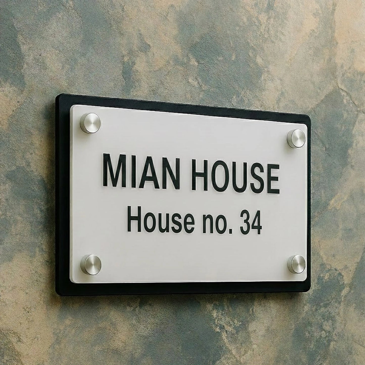personalised acrylic double layer house name plate with number
