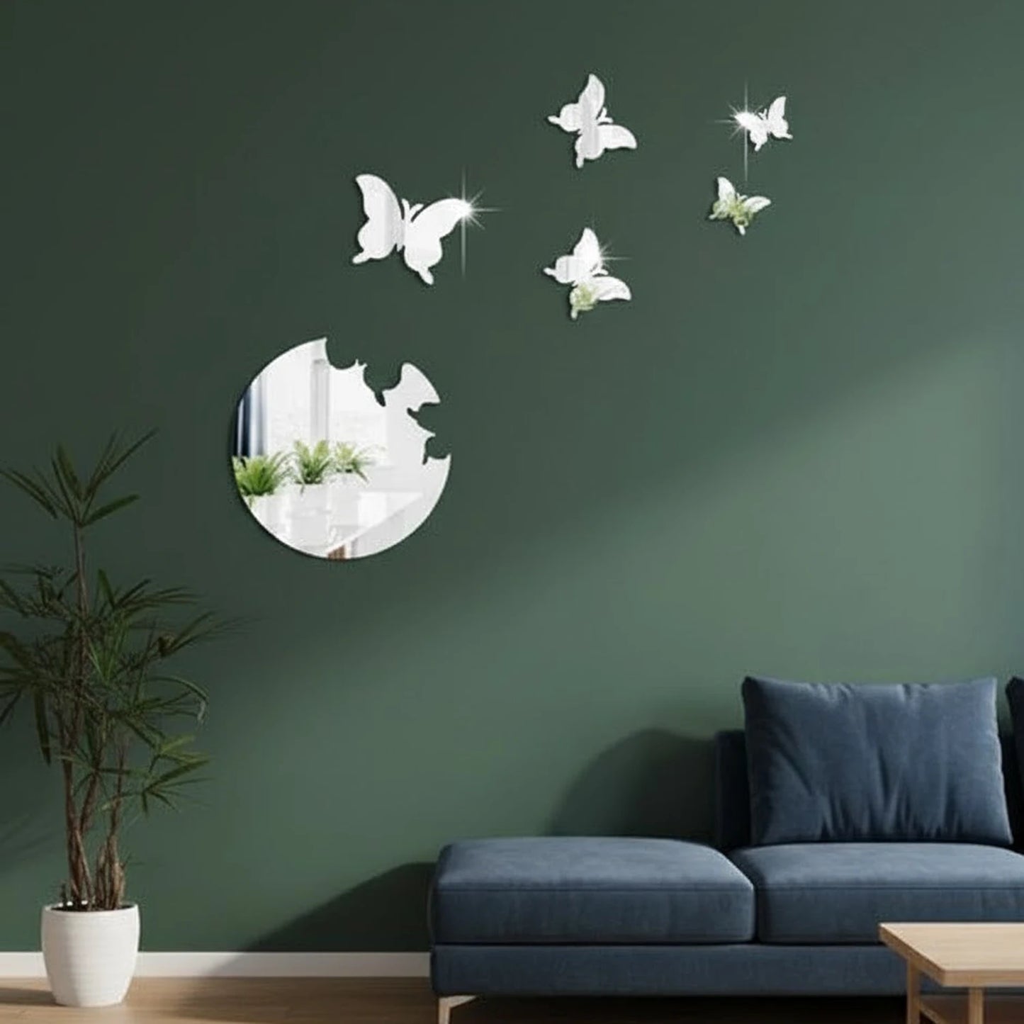 3D acrylic butterfly mirror wall decor for modern home interior