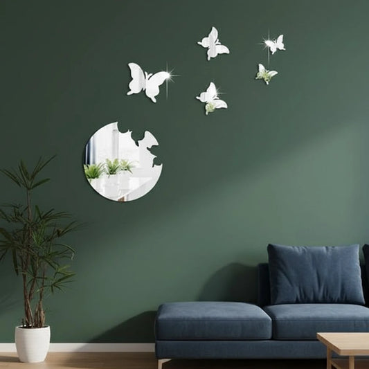 3D acrylic butterfly mirror wall decor for modern home interior