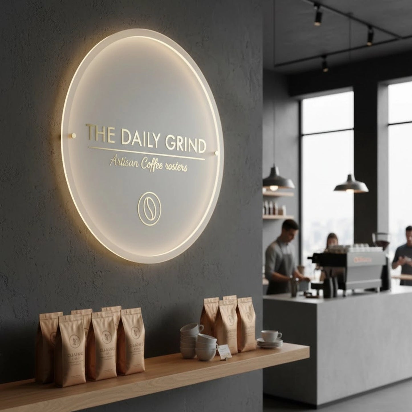 customised round acrylic business or office or bakery or house name plate 