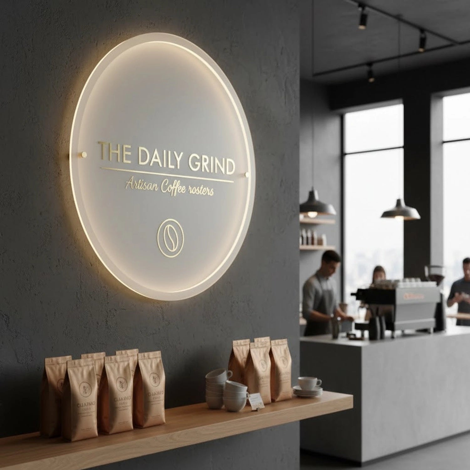 customised round acrylic business or office or bakery or house name plate 