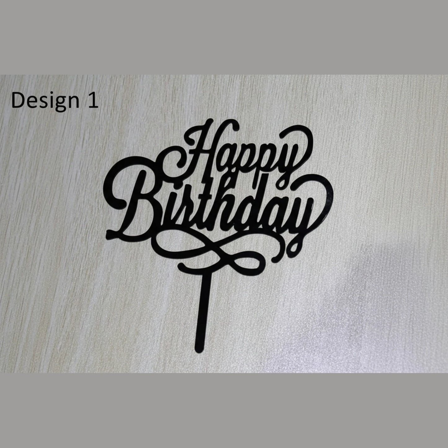 acrylic black happy birthday cake topper for birthday celebrations