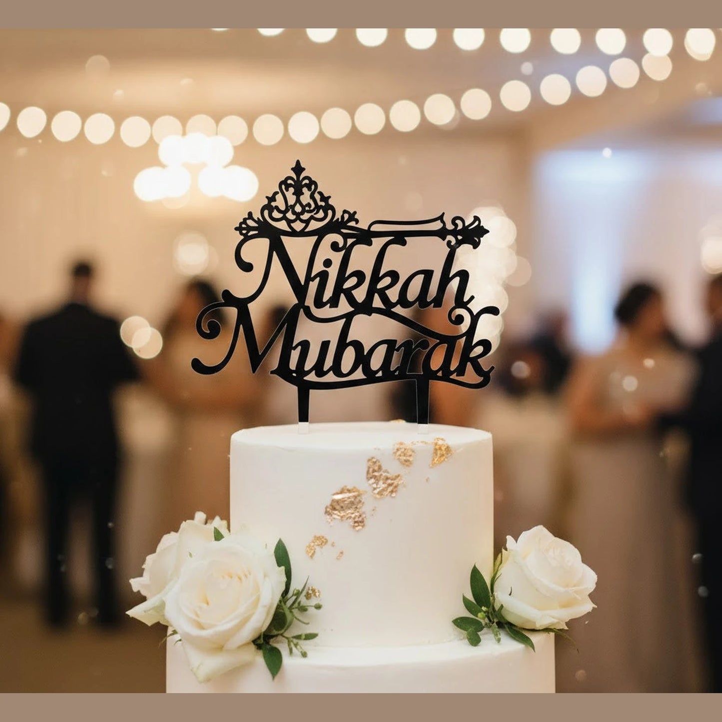 acrylic black nikkah mubarak cake topper for nikkah or wedding in Pakistan