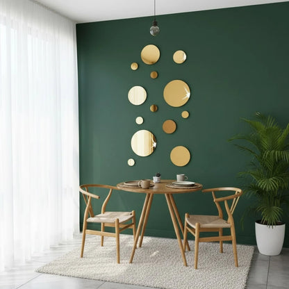 Decorative modern acrylic circle mirror wall decor set for lounge and bedroom