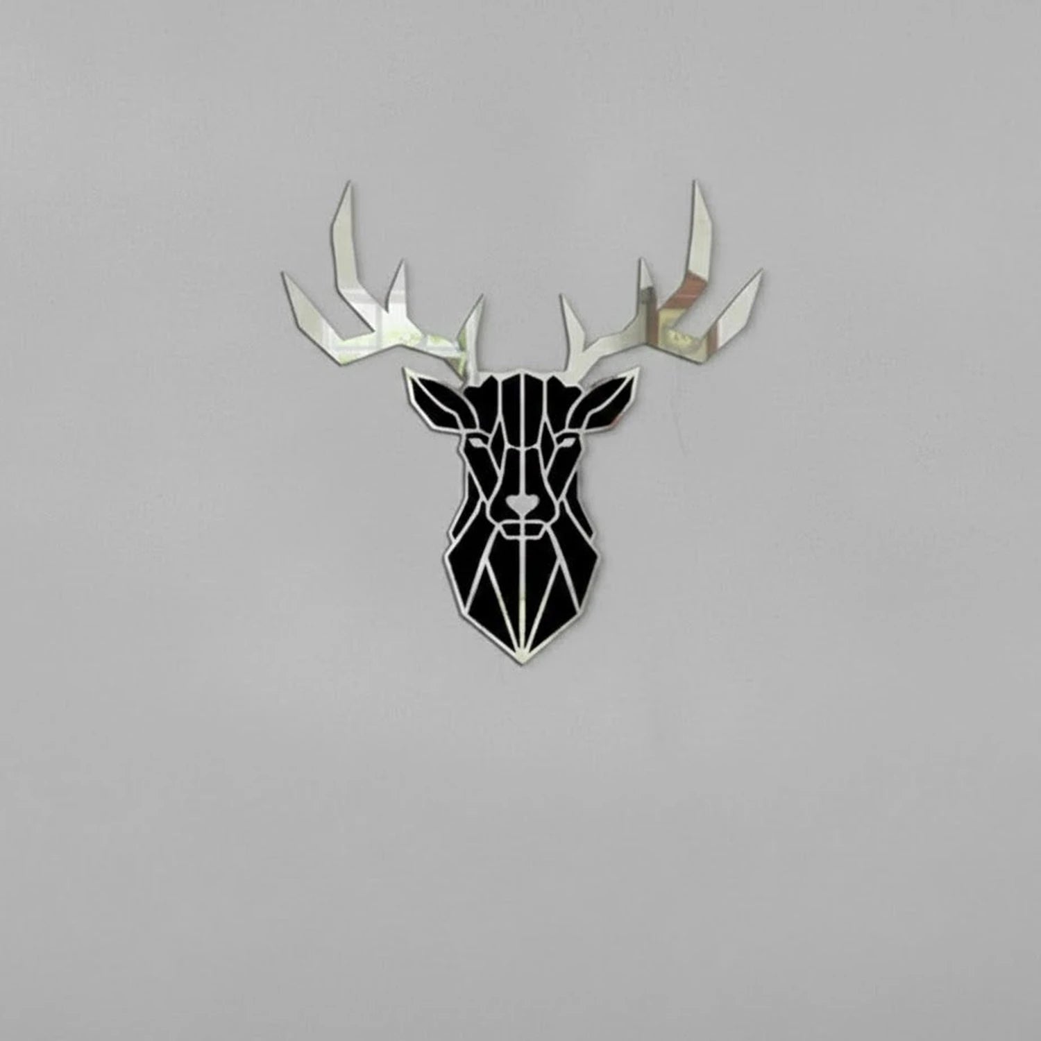 acrylic deer head mirror wall decor for living room or house interior designing