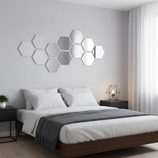 acrylic hexagon wall decor set