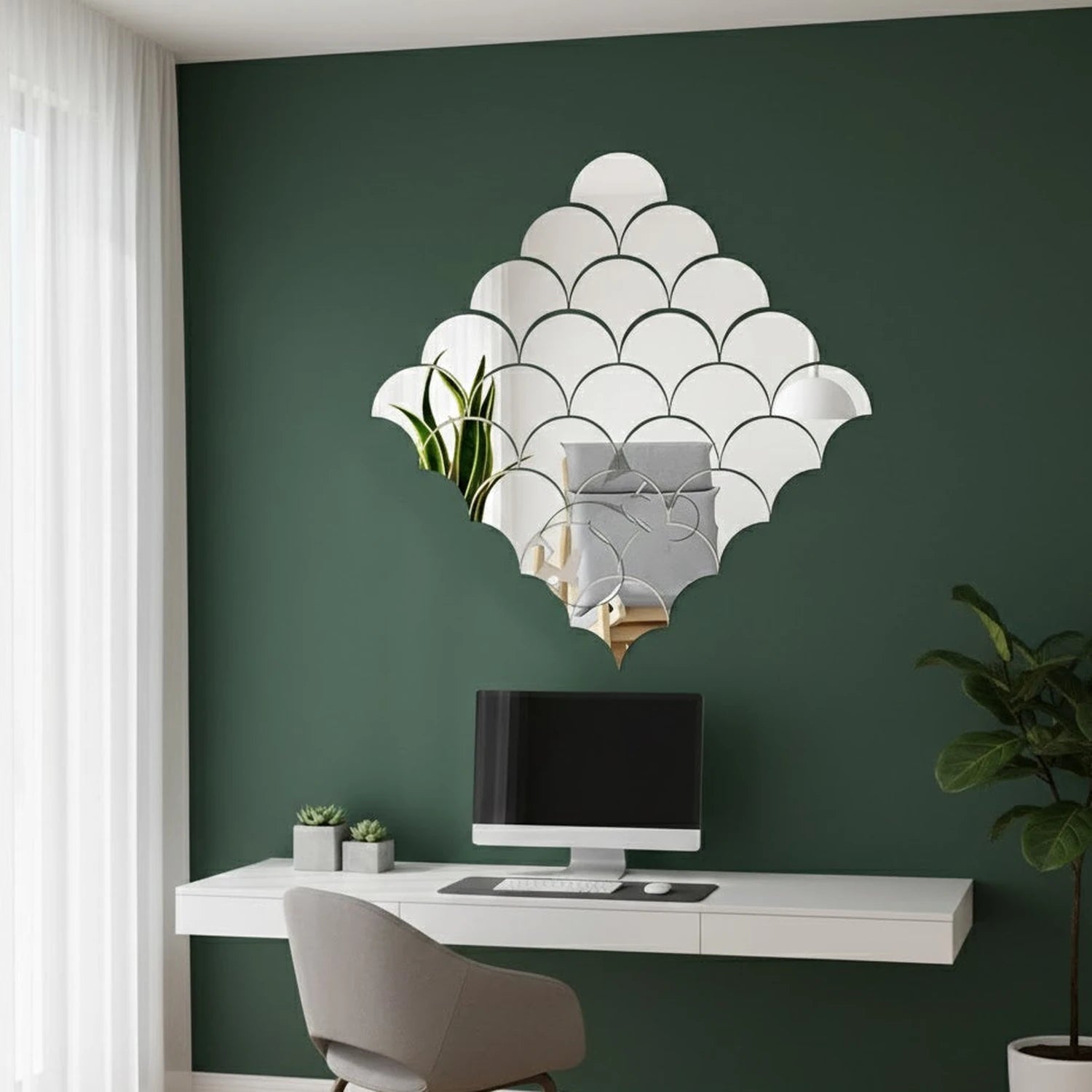 Acrylic mirror panel wall decor for modern home interior decoration