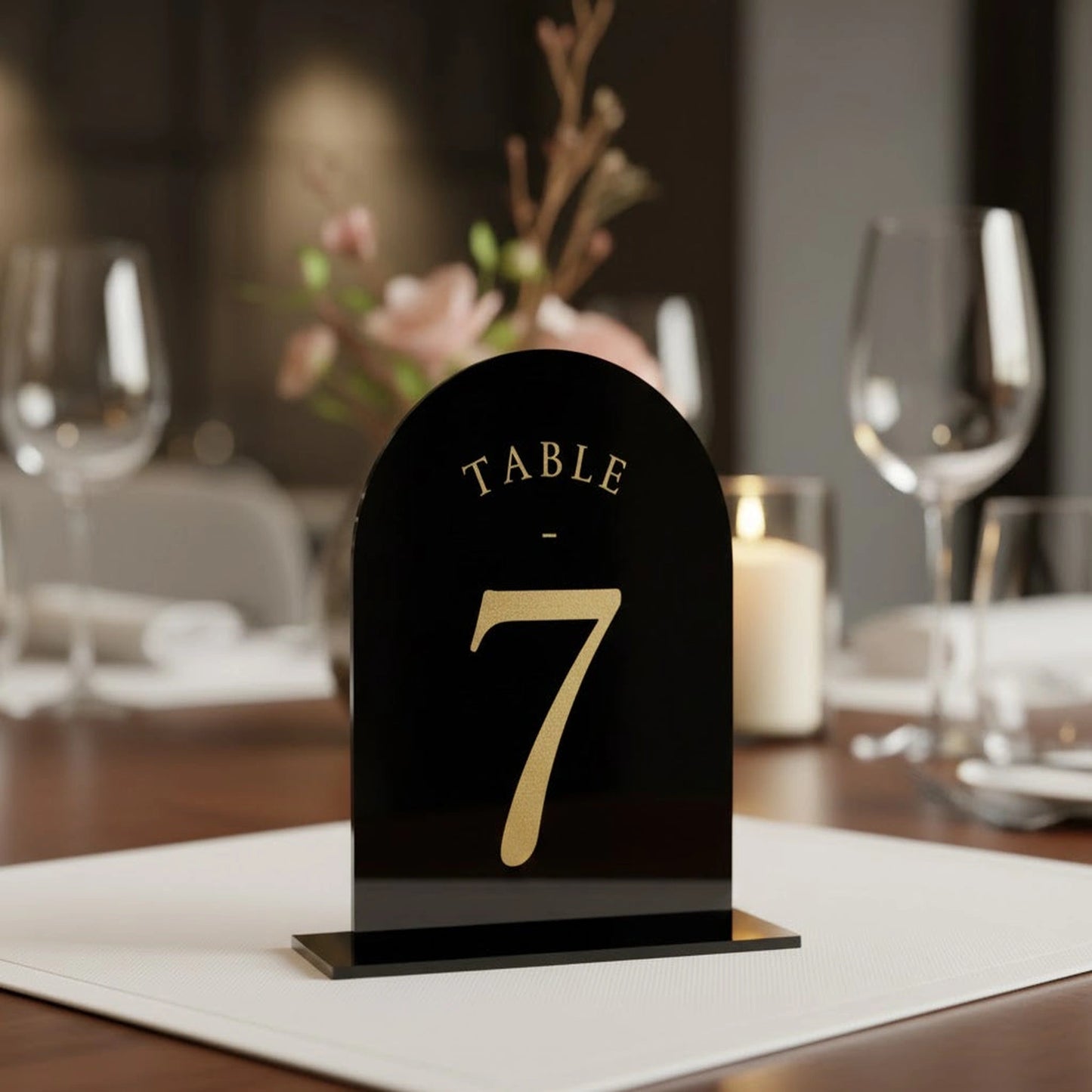 personalised acrylic table number for events or restaurants 