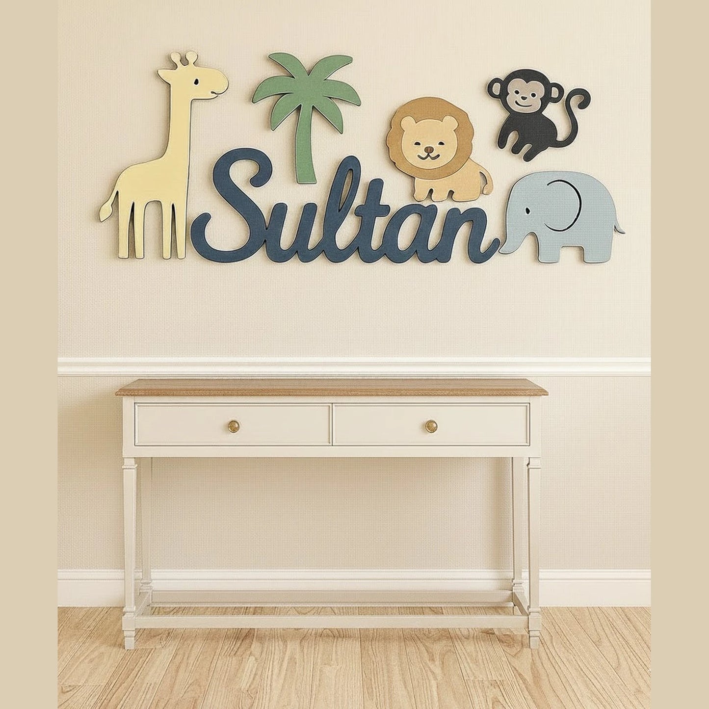 Custom safari theme name for kids room wall decor in pakistan