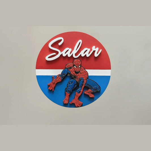 custom spider man theme with name plaque
