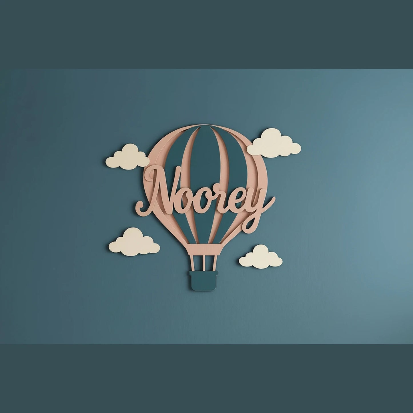 custom hot air balloon with 3D name cutout for kids room wall decor in Pakistan