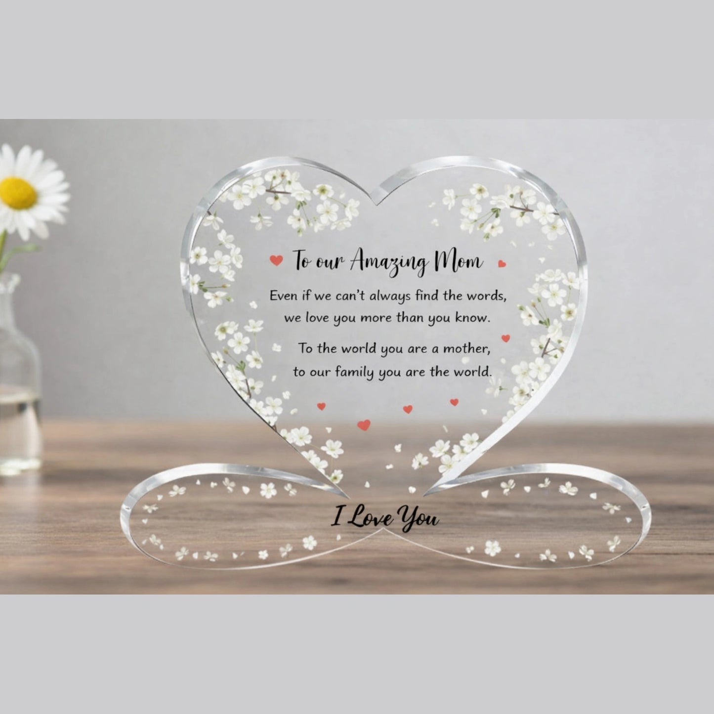 Personalized mom acrylic table plaque – modern decorative gift