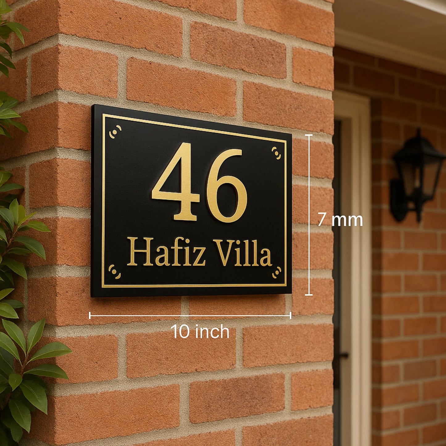 Personalized home number plate wall decor design