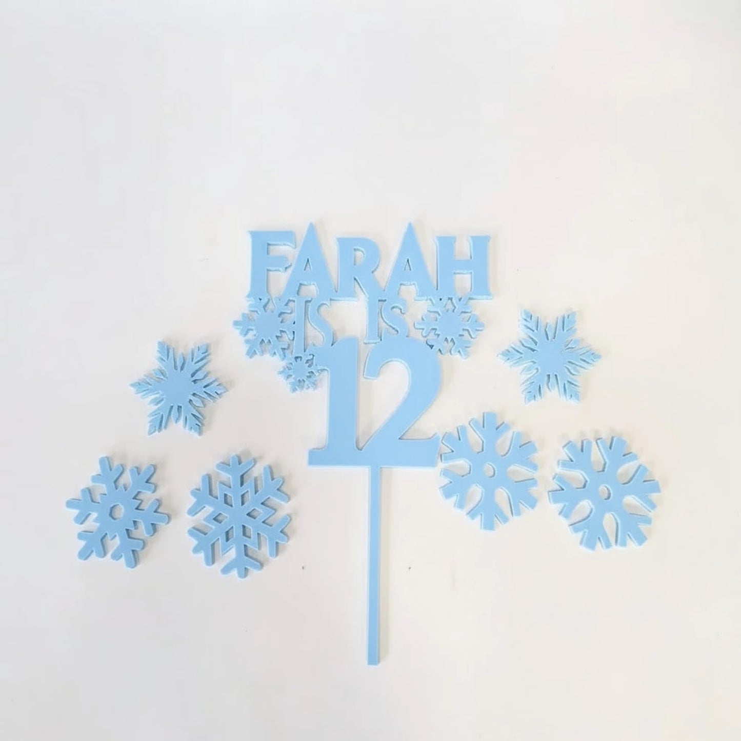 Frozen inspired acrylic cake topper for kids party cakes or birthdays