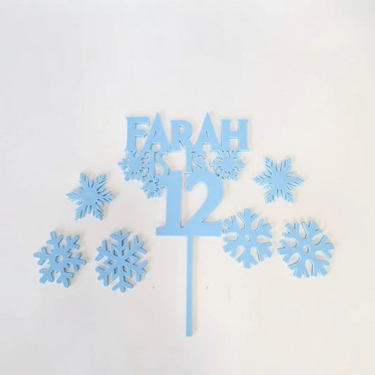 Frozen inspired acrylic cake topper for kids party cakes or birthdays