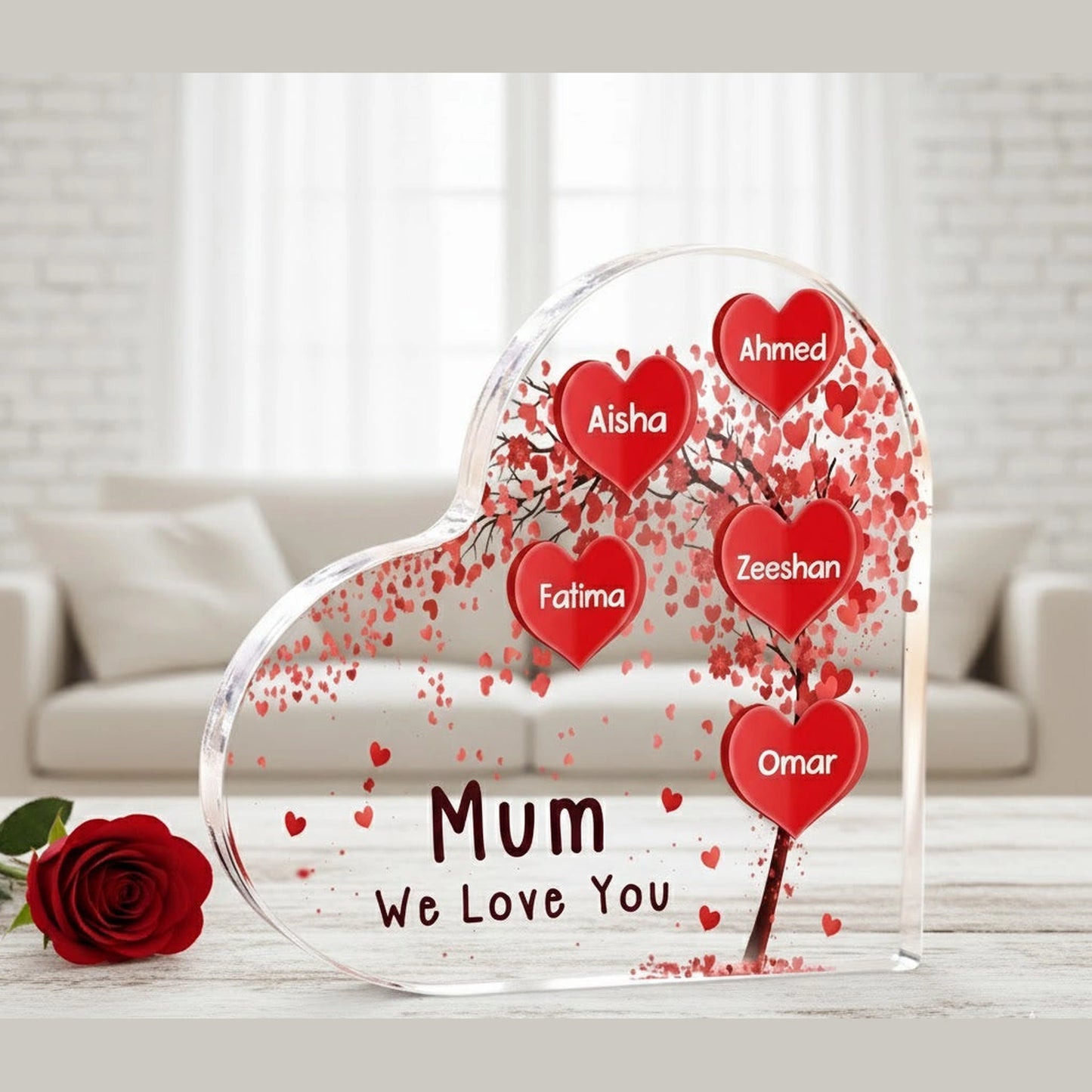 Acrylic heart plaque for mom – meaningful Mother’s Day keepsake