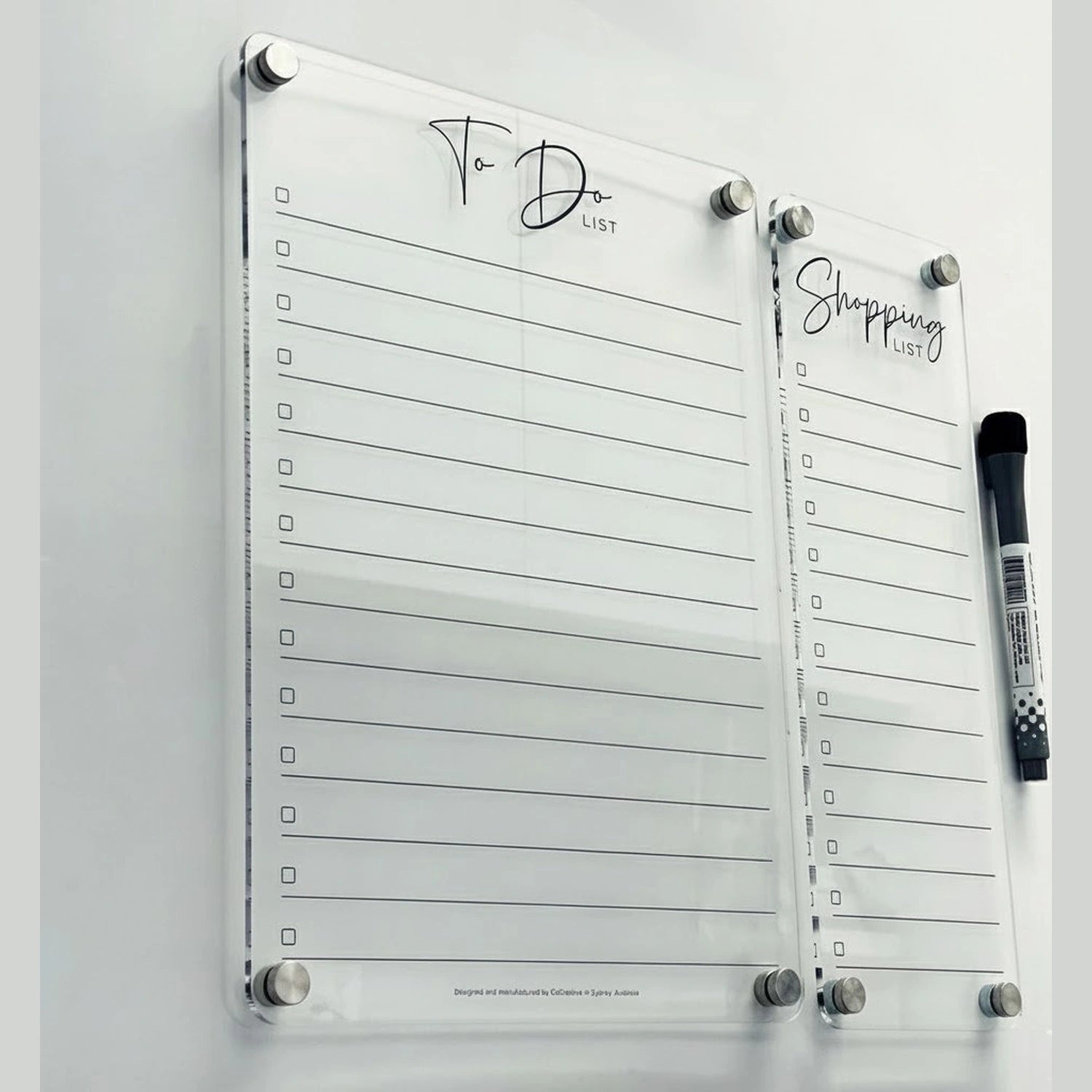 Reusable acrylic to do list planner for daily task planning for fridge and table