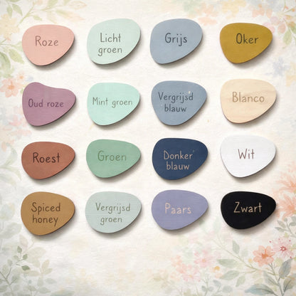 Color shade options of MDF showing pastel and neutral tones for products