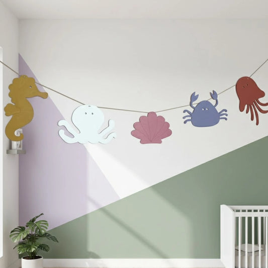 Sea creatures wooden hangings for nursery and kids room décor