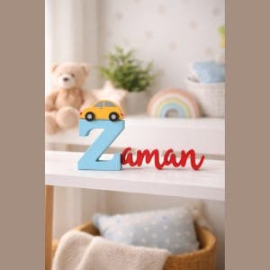 Personalized Capital Letter Name Plaque – Custom Kids Room & Nursery Wall Decor Pakistan | MDF Name Sign