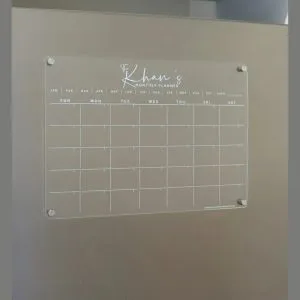 Personalized Acrylic Monthly Planner Board – Custom Dry Erase Calendar Planner for Home & Office