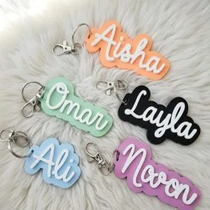 Personalized Script Name Bag Tag for Kids – Custom School Backpack Name Tag Pakistan