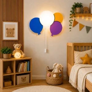 Balloon Cluster LED Night Light Wall Lamp | Colorful Kids Room Decor with Warm Glow
