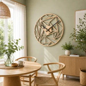 Geometric Origami Wooden Wall Clock