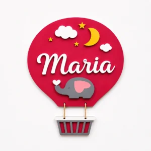 Personalized Hot Air Balloon Name Sign | Nursery Wall Decor