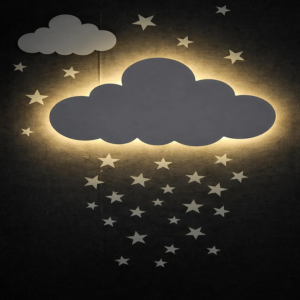 Cloud Falling Stars LED Wall Light | Starry Night Lamp