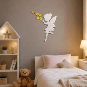 Fairy Silhouette Wall Decor | Kids Room Wooden Wall Art