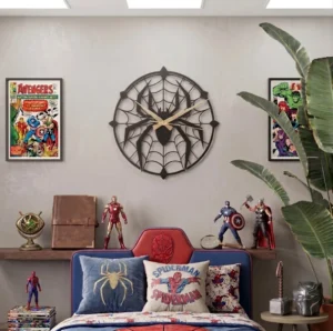Spiderman Wall Clock – Spider Web Design | MDF & Acrylic Wall Decor