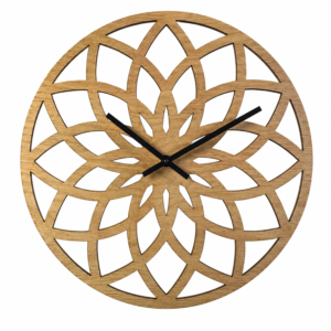 Mandala Wooden Wall Clock | Geometric Flower Wall Decor