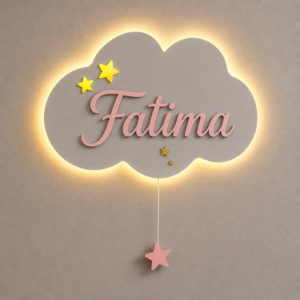 Personalized Cloud LED Name Light | Kids Nursery Lamp