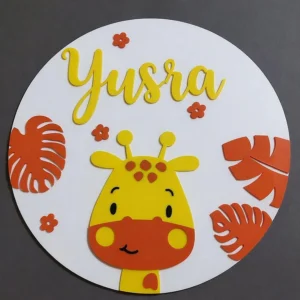 Personalized Giraffe Name Sign | Nursery Wall Decor