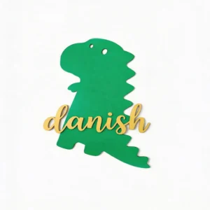 Personalized Green Dinosaur Name Sign | Kids Room Decor