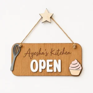 Personalized Kitchen Sign | Wooden Hanging Door Decor