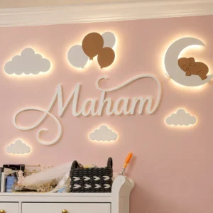 Personalized LED Name Light Set | Kids Nursery Wall Decor