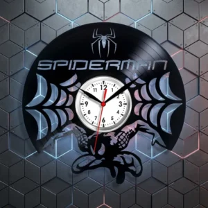 vinyl-record-wall-clock-spider-web-design-black-record-clock-for-kids-teens-room