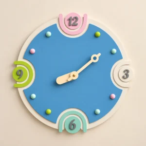 cute-acrylic-wooden-kids-wall-clock