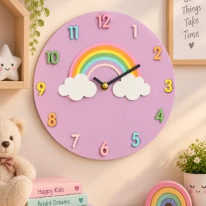 rainbow-wall-clock-for-kids-room
